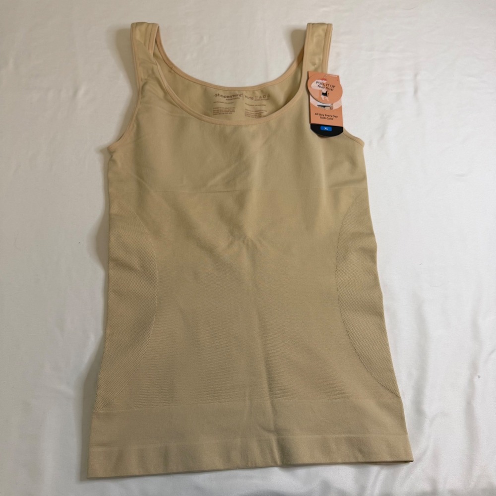 Shapermint Essentials All Day Every Day Tank Cami Beige XL 62008 Shapewear